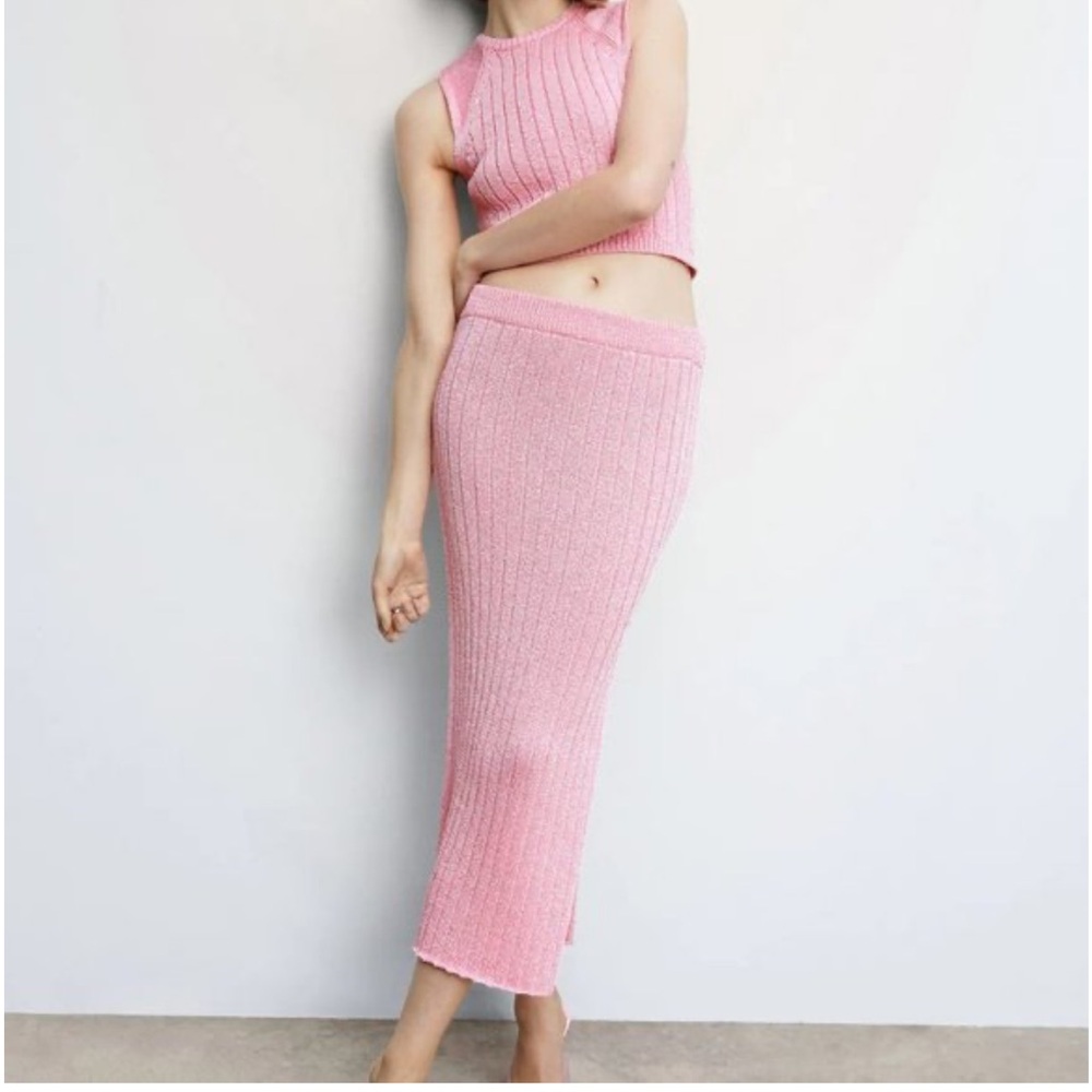 Mango Pink Ribbed Knit Set